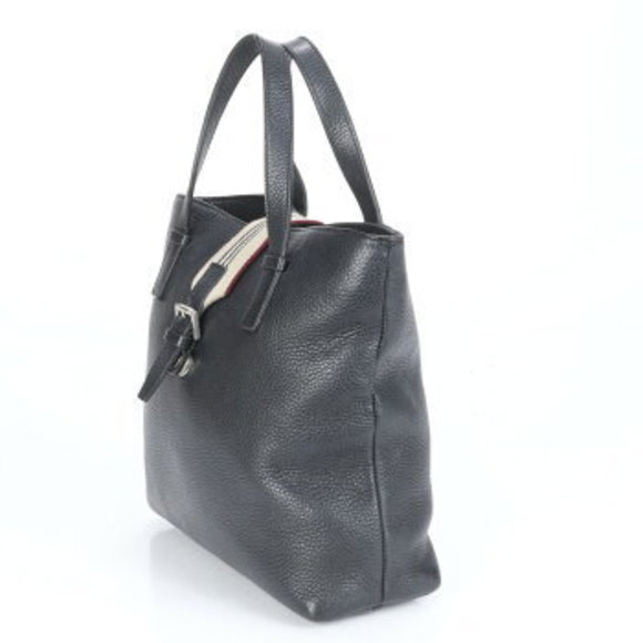 Burberry striped flap belt leather tote bag shoulder - Picture 5 of 11